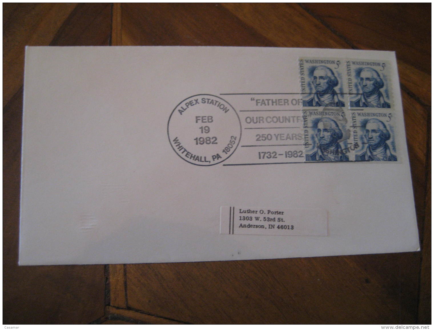 GEORGE WASHINGTON USA President Celebrities Celebrites WHITEHALL 1982 Cancel Cover USA - George Washington