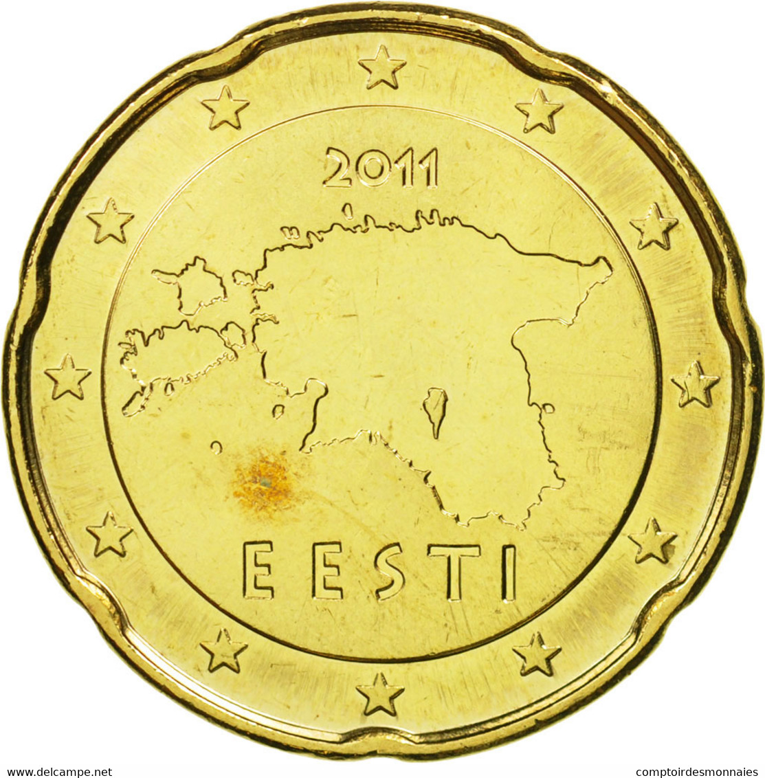 Estonia, 20 Euro Cent, 2011, FDC, Laiton, KM:65 - Estonie