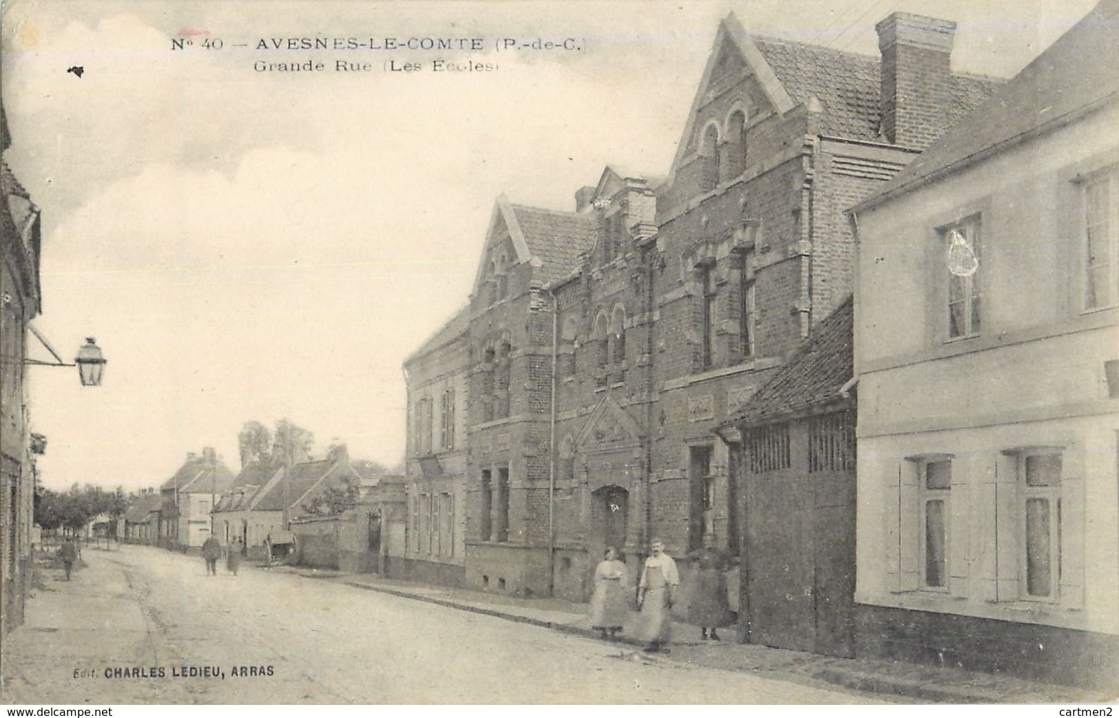 AVESNE-LE-COMTE GRANDE RUE ECOLES 62 - Avesnes Le Comte