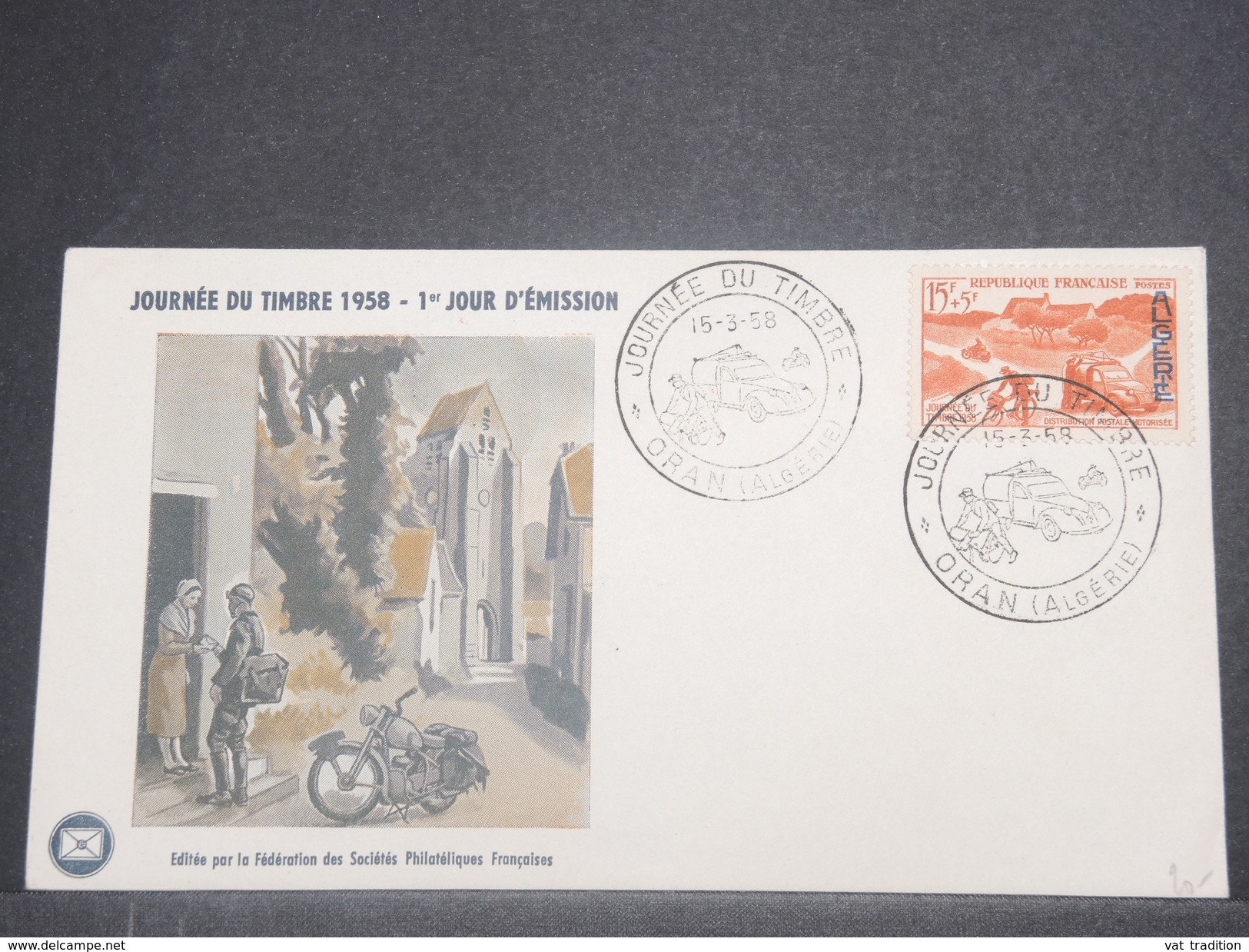 FRANCE/ ALGÉRIE - Enveloppe FDC De La Journée Du Timbre De Oran En 1958 - L 8654 - FDC