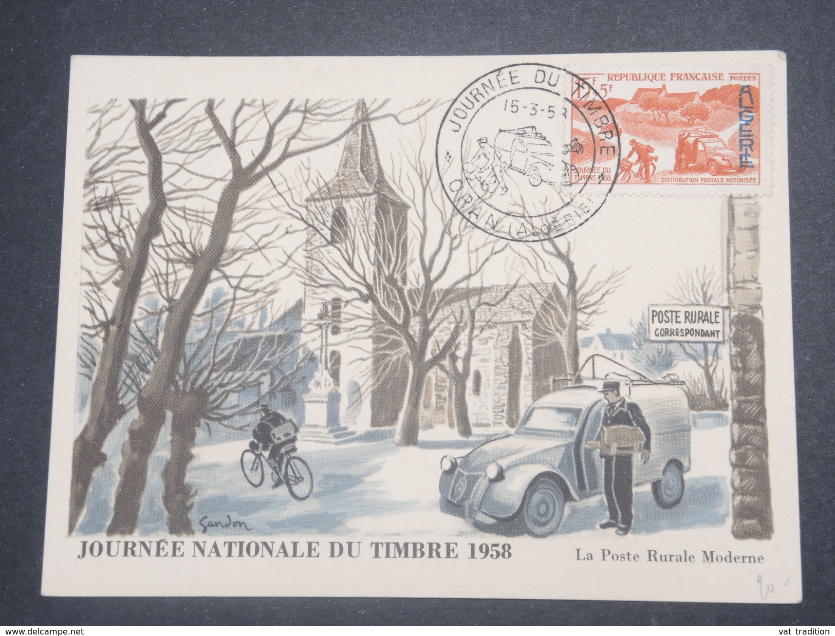 FRANCE/ ALGÉRIE - Carte Maximum De La Journée Du Timbre De Oran En 1958 - L 8655 - FDC