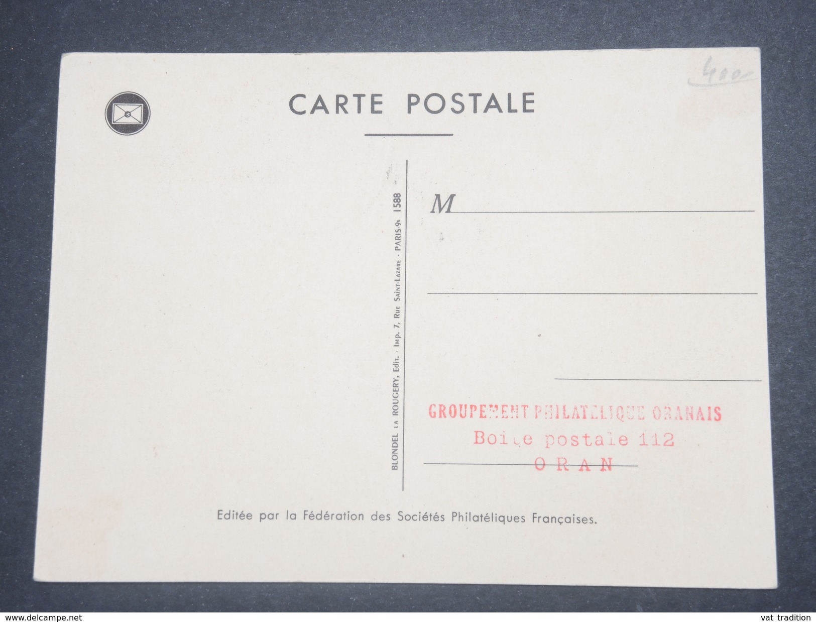 FRANCE/ ALGÉRIE - Carte Maximum De La Journée Du Timbre De Oran En 1958 - L 8655 - FDC