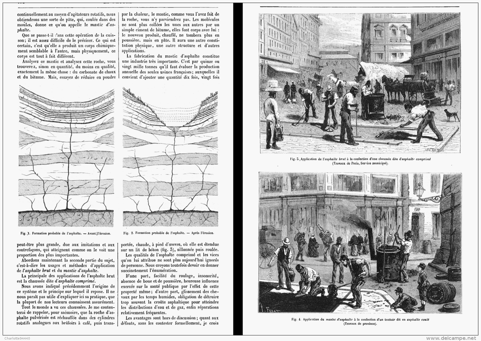 L'ASPHALTE Son ORIGINE GEOLOGIQUE , SA PREPARATION  , SES APPLIQUATIONS     1881 - Autres & Non Classés