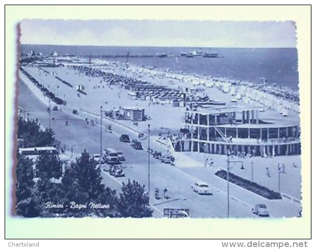 Cartolina Rimini - Bagni Nettuno 1955 - Rimini