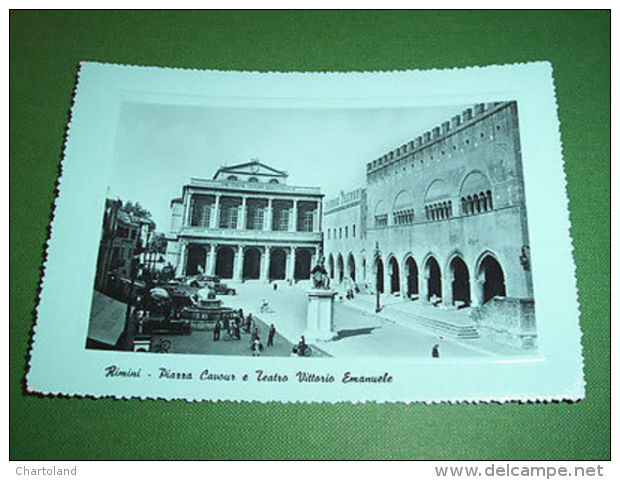 Cartolina Rimini - Piazza Cavour E Teatro Vittorio Emanuele 1954 - Rimini