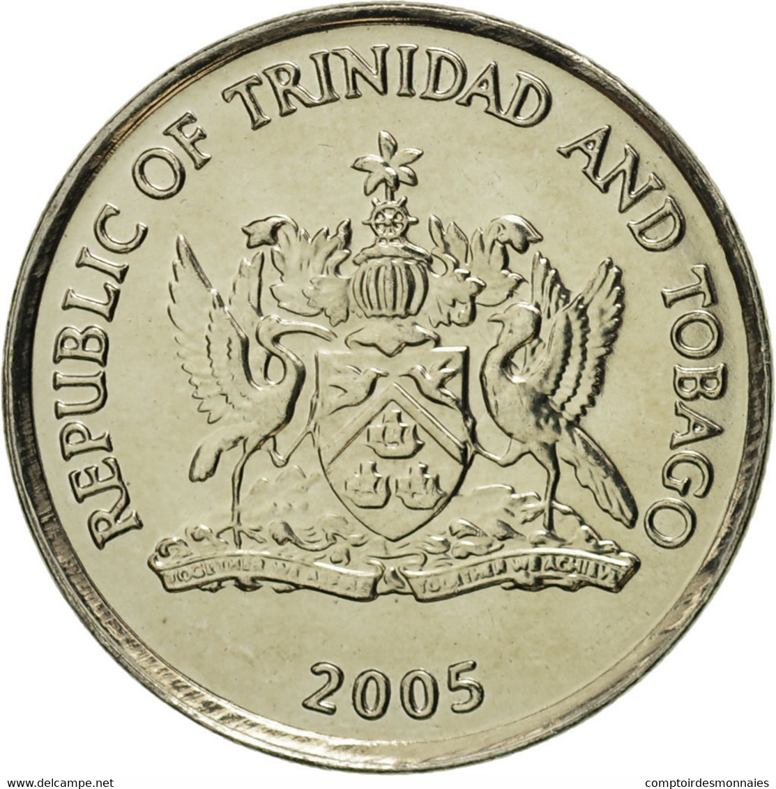 Monnaie, TRINIDAD & TOBAGO, 10 Cents, 2005, Franklin Mint, FDC, Copper-nickel - Trinidad & Tobago