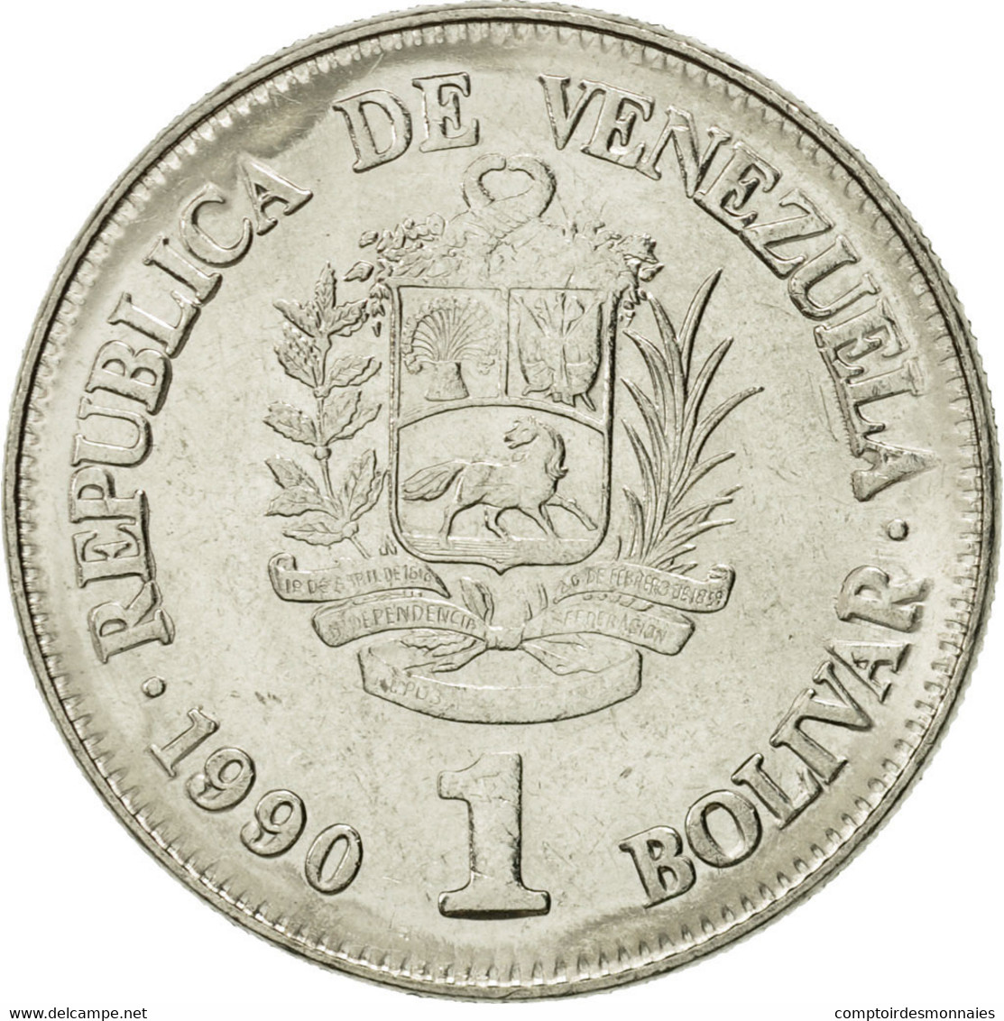 Monnaie, Venezuela, Bolivar, 1990, FDC, Nickel Clad Steel, KM:52a.2 - Venezuela