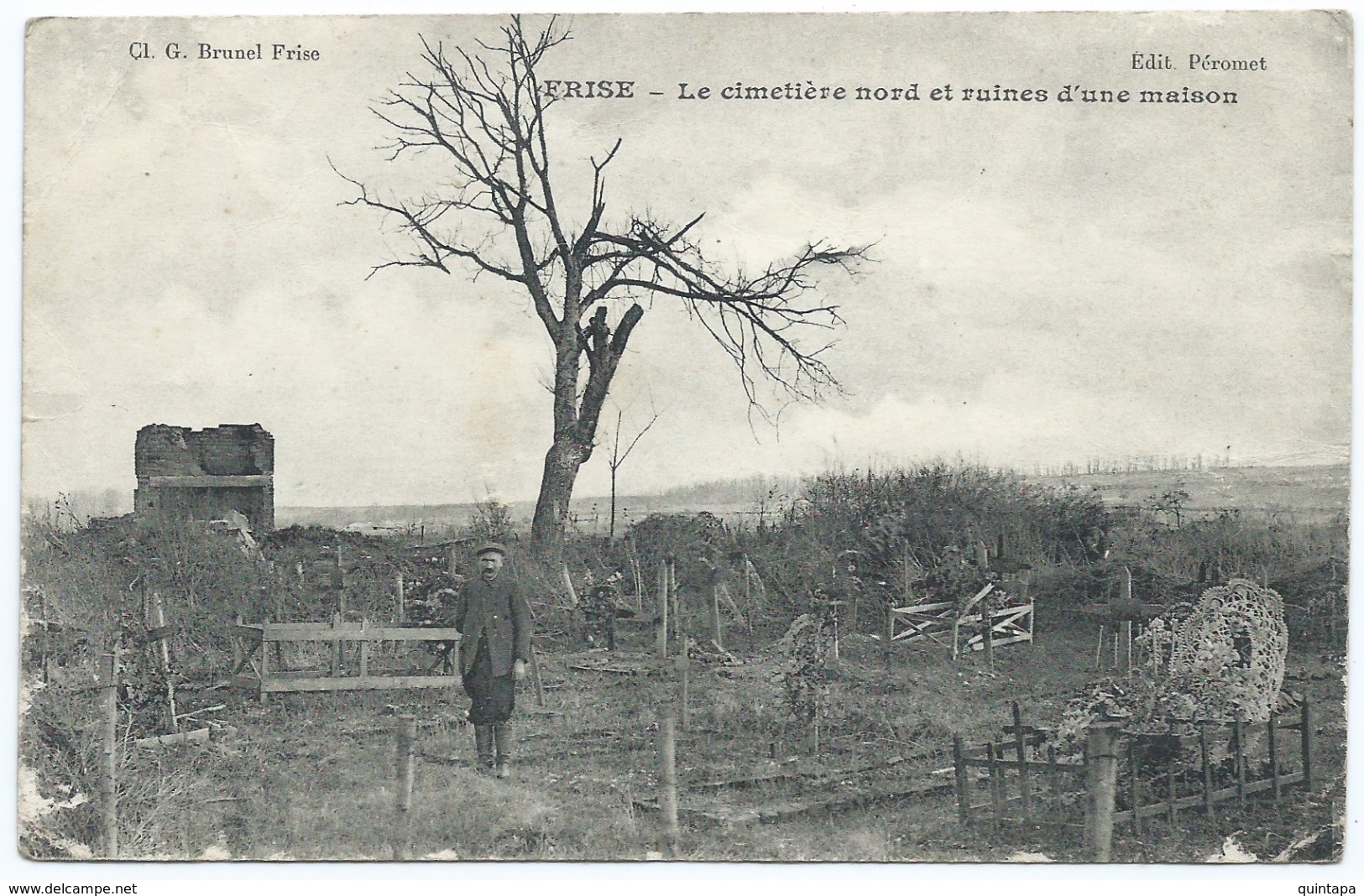 80 - FRISE - Le Cimetière Nord Et Ruines D'une Maison - Other & Unclassified