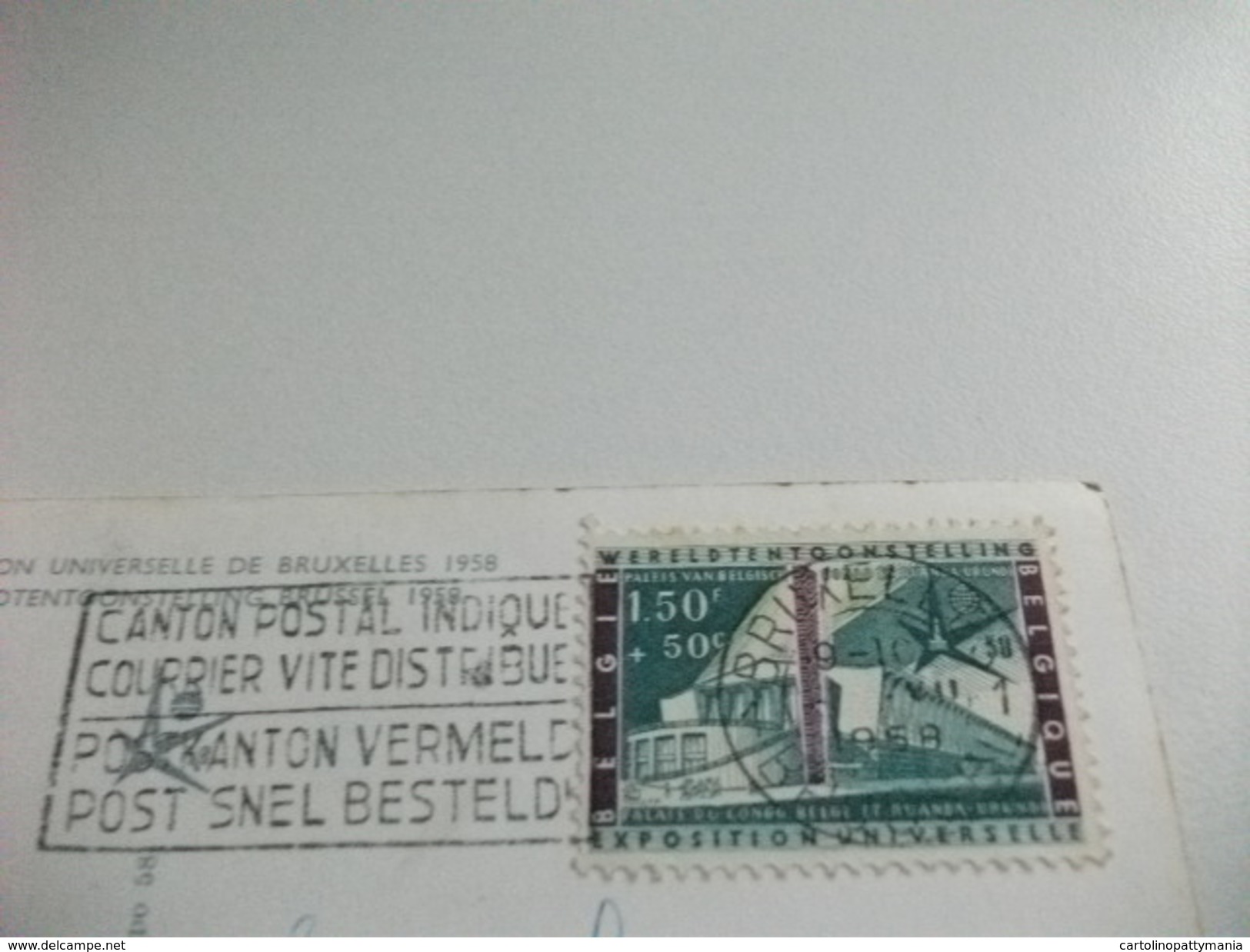 STORIA POSTALE FRANCOBOLLO COMMEMORATIVO BELGIO BELGIQUE  LE PAVILLON DU BENELUX ESPOSIZIONE BRUXELLES 1958 - Esposizioni