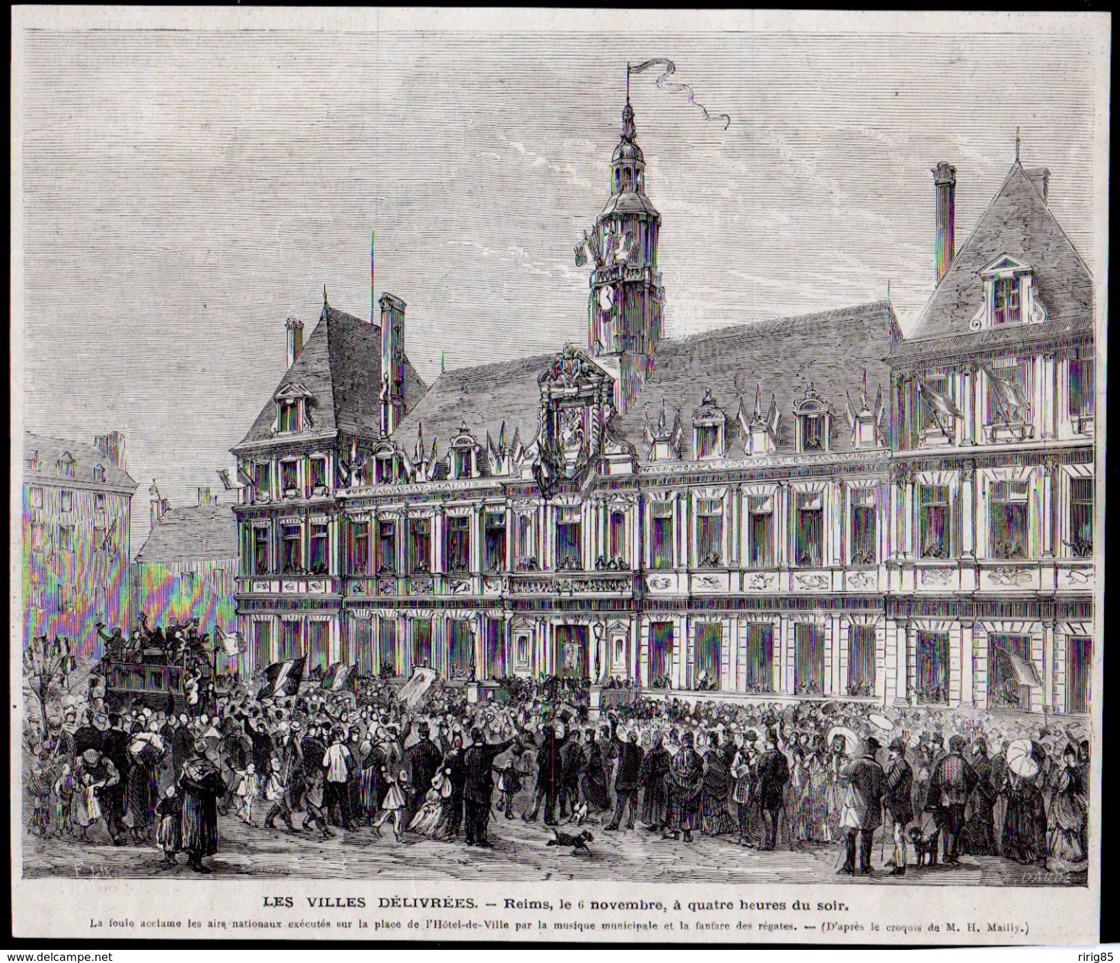 1872  --  51 MARNE  --  LES VILLES DELIVREES   REIMS LE 6 NOVEMBRE A QUATRE HEURE DU SOIR   3M.447 - Collections