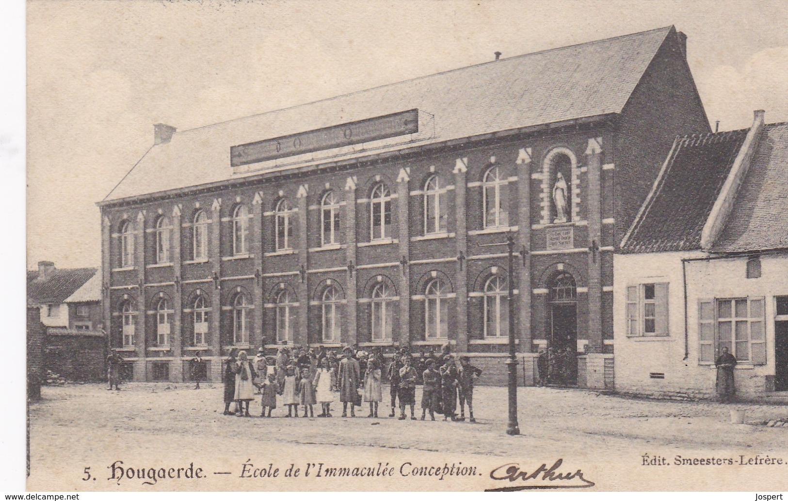 Hougaerde, L'école De L'Immaculée, Circulé, 1903 Of 1909 - Hoegaarden