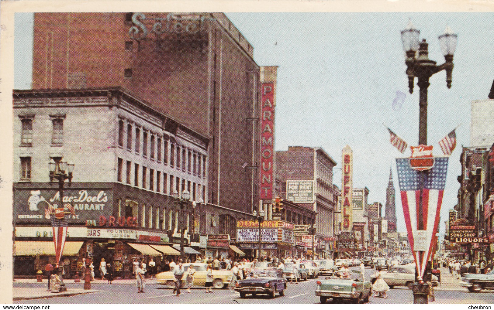ETATS UNIS. NEW YORK. BUFFALO. VIEW OF MAIN STREET. ANNÉE 1970 + TEXTE - Buffalo
