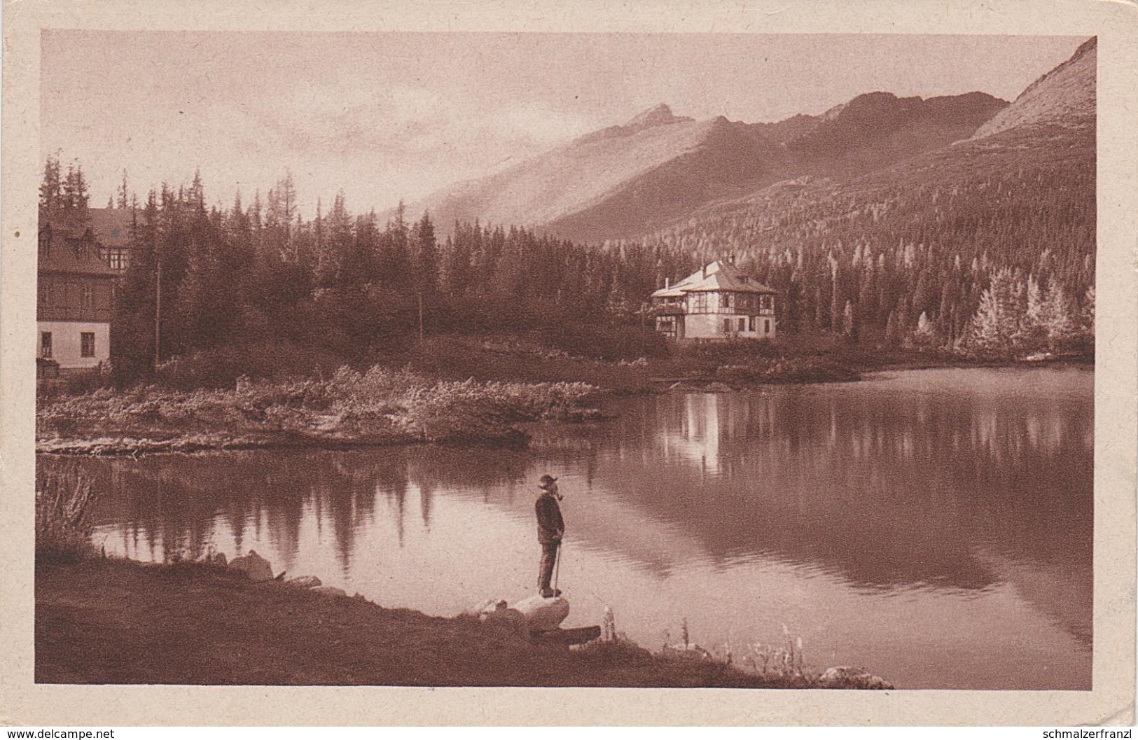 AK Hohe Tatra Vysoke Tatry Csorber Tschirmer See Strbske Pleso Bei Strba Tschirm Gasthaus ? Hotel ? Krivan ? Krummhorn ? - Slovakia