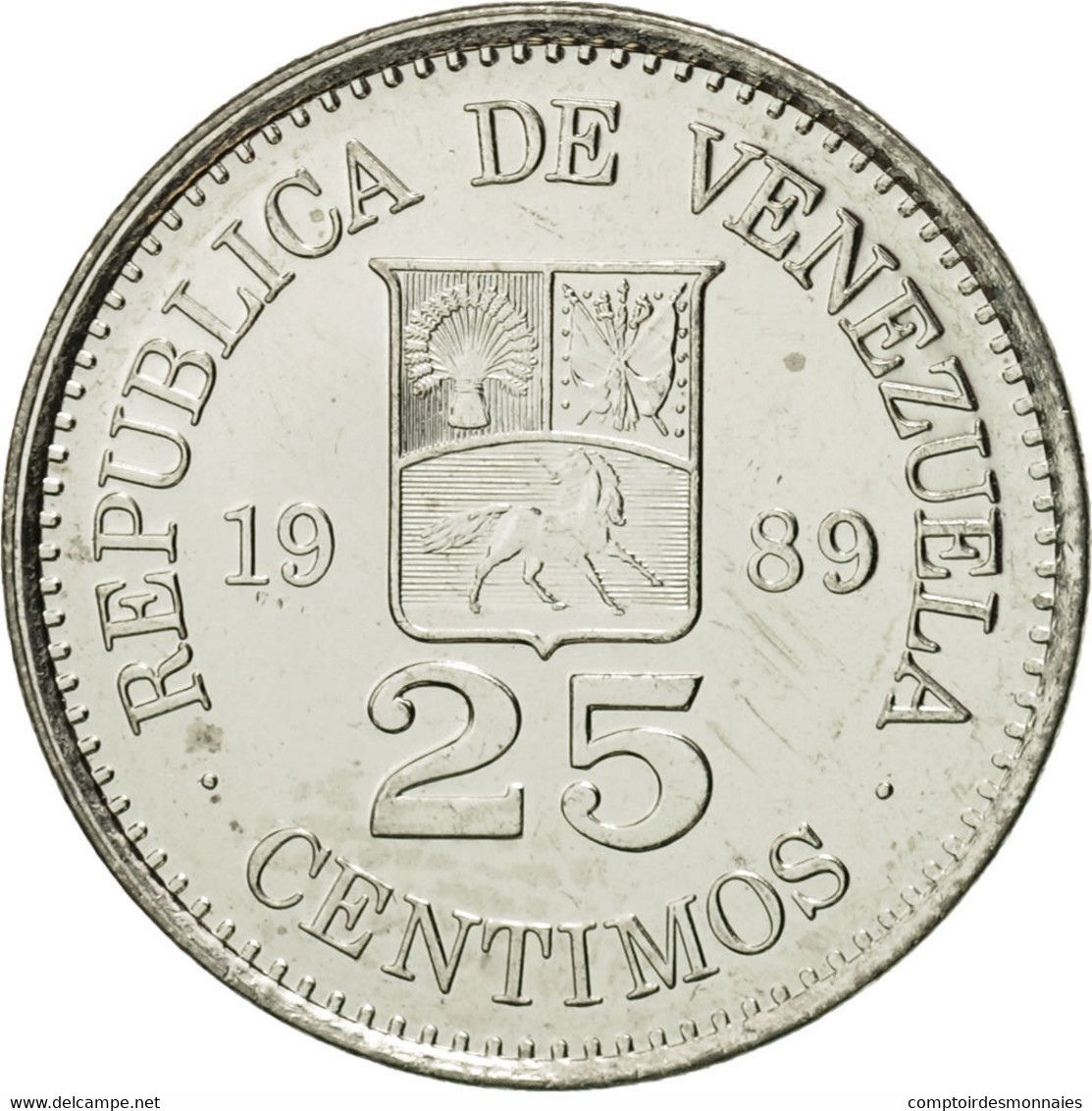 Monnaie, Venezuela, 25 Centimos, 1989, FDC, Nickel Clad Steel, KM:50a - Venezuela