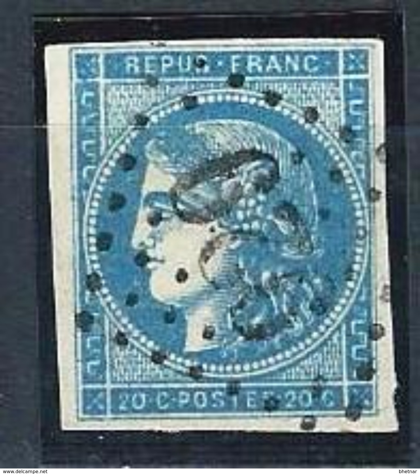 FR YT 45C " Cérès 20c. Bleu Clair " GC 929 CONDAMINE-CHATELARD - 1870 Ausgabe Bordeaux