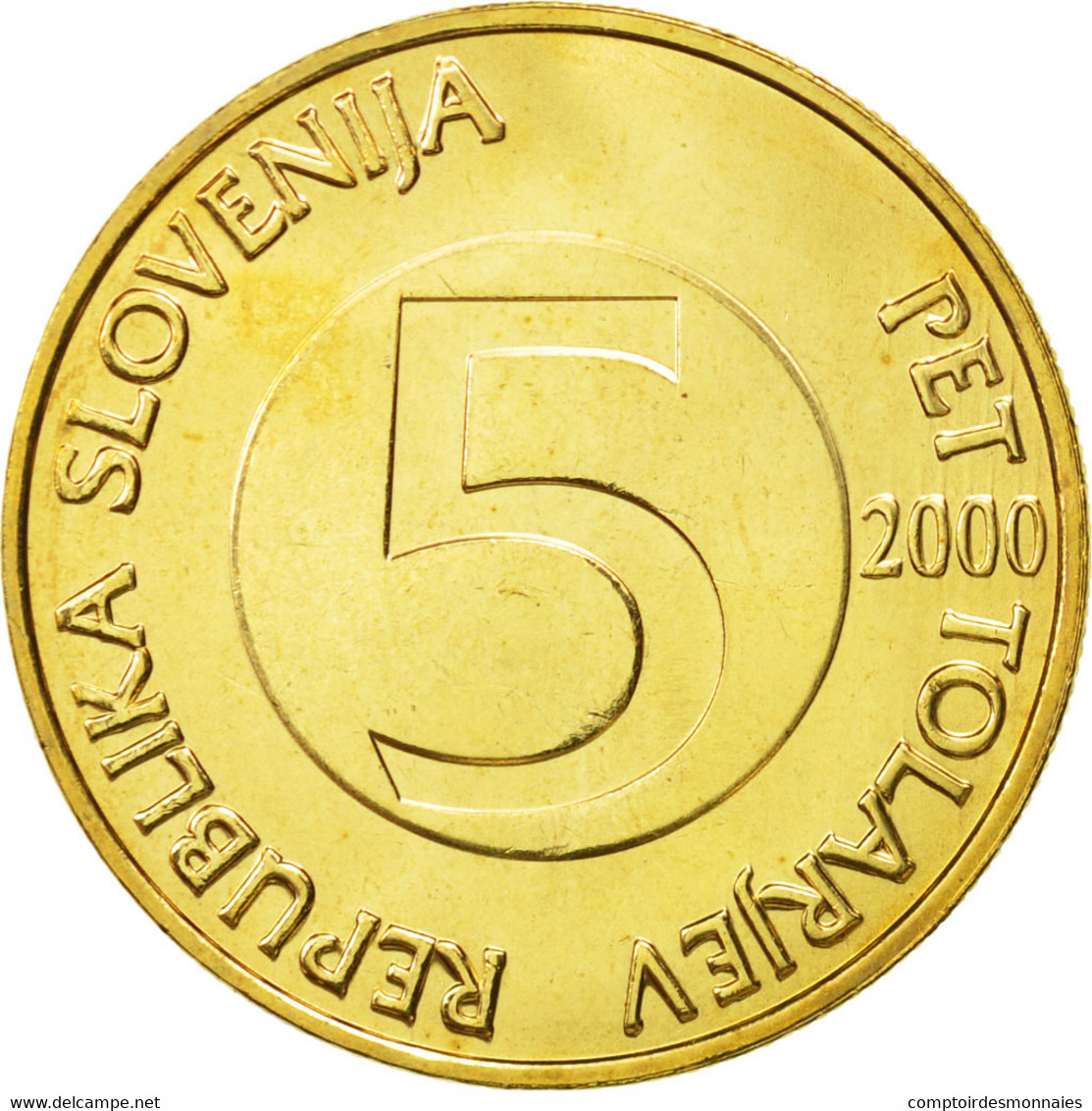 Monnaie, Slovénie, 5 Tolarjev, 2000, FDC, Nickel-brass, KM:6 - Slovénie