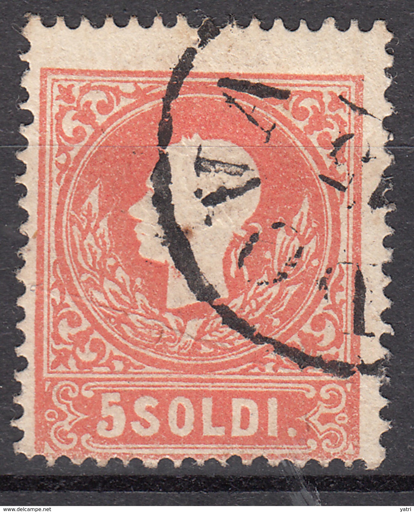 Lombardo Veneto (1858) - 5 Soldi Vermiglio 1° Tipo - Lombardo-Venetien