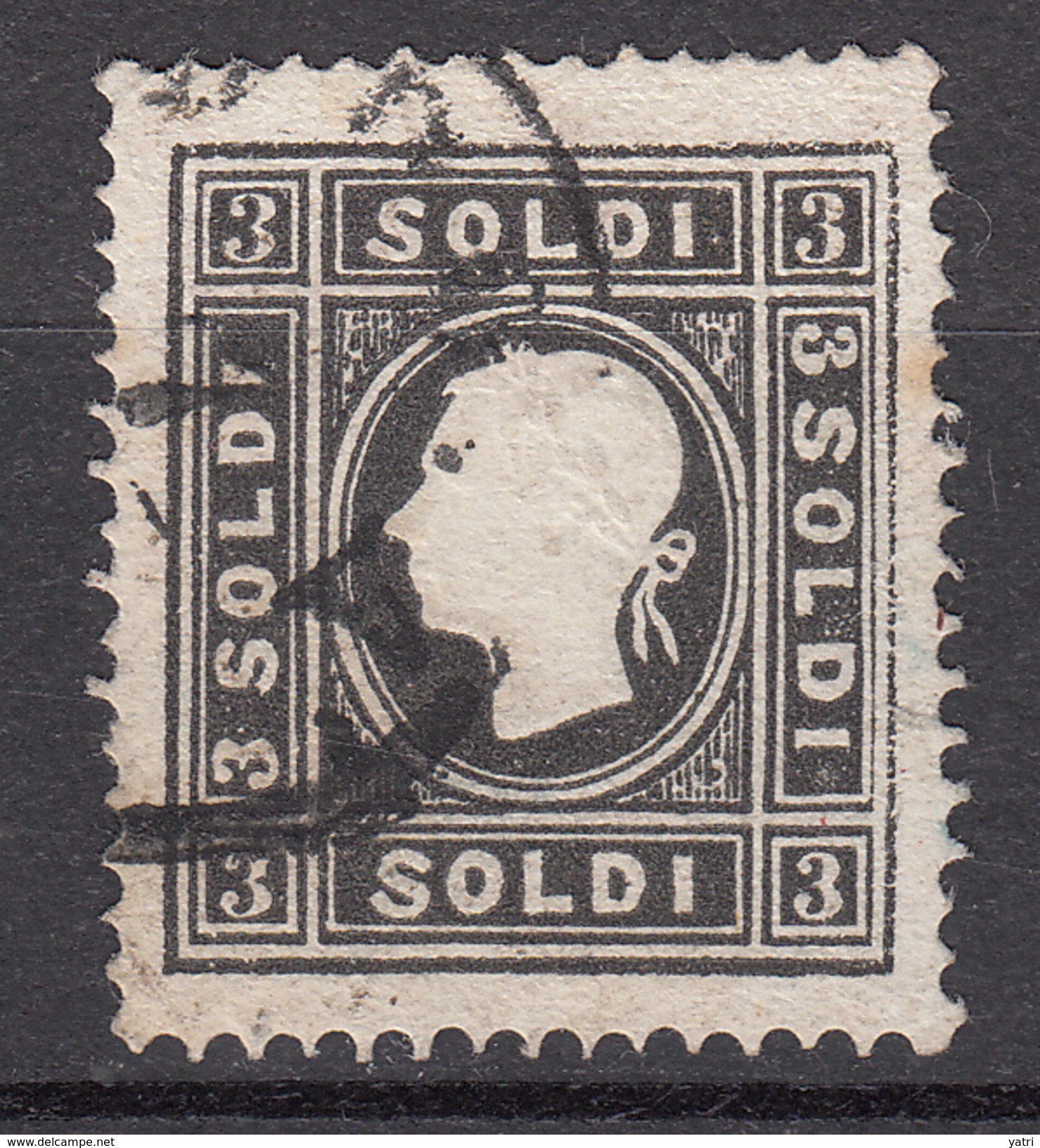 Lombardo Veneto (1859) - 3 Soldi Nero 2° Tipo - Lombardo-Venetien