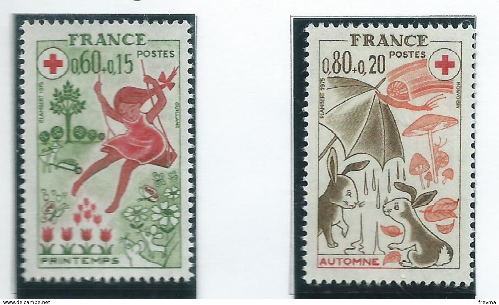 Timbre France Neuf ** N° 1860-61 - Red Cross