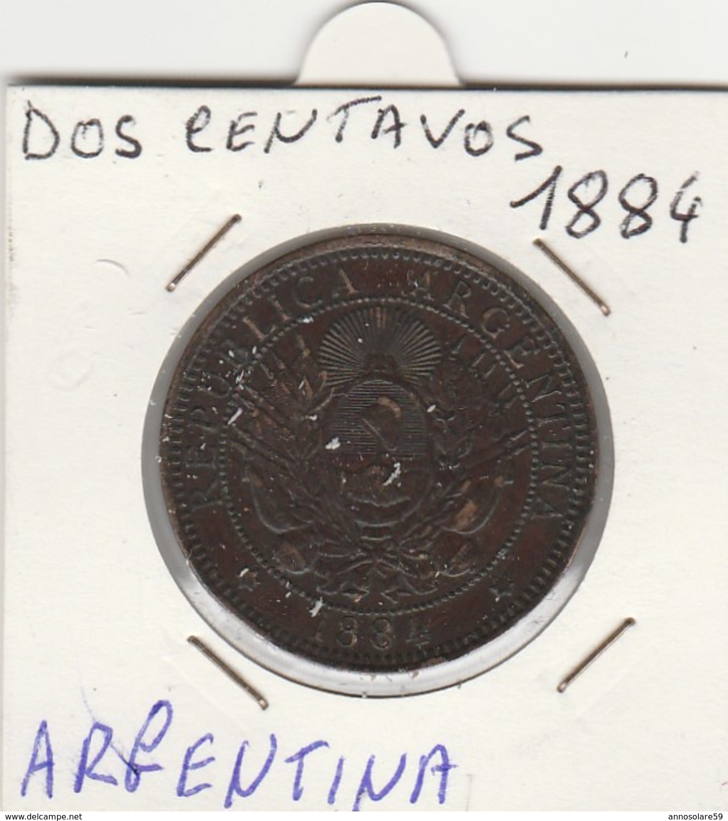 DOS CENTAVOS 1884 - MONETA ARGENTINA - BUONA CONSERVAZIONE - LEGGI - Centraal-Amerika