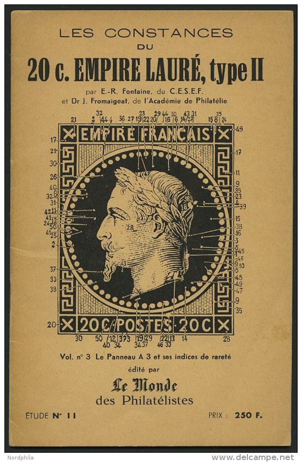 PHIL. LITERATUR Les Constances Du 20 C. Empiere Mauré, Type II, Etude Nr. II, 20 Seiten, édite Par Le Monde Des Philatél - Philatélie Et Histoire Postale