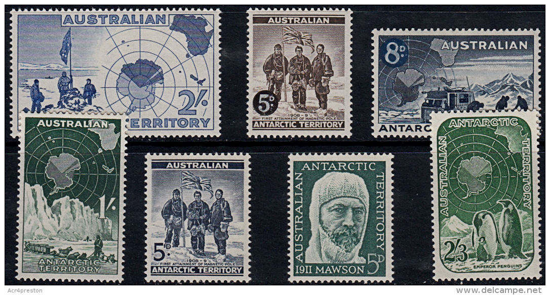 C0400 AUSTRALIAN ANTARCTIC TERRITORY 1972, SG 1-7 Early Issues MLH - Gebruikt