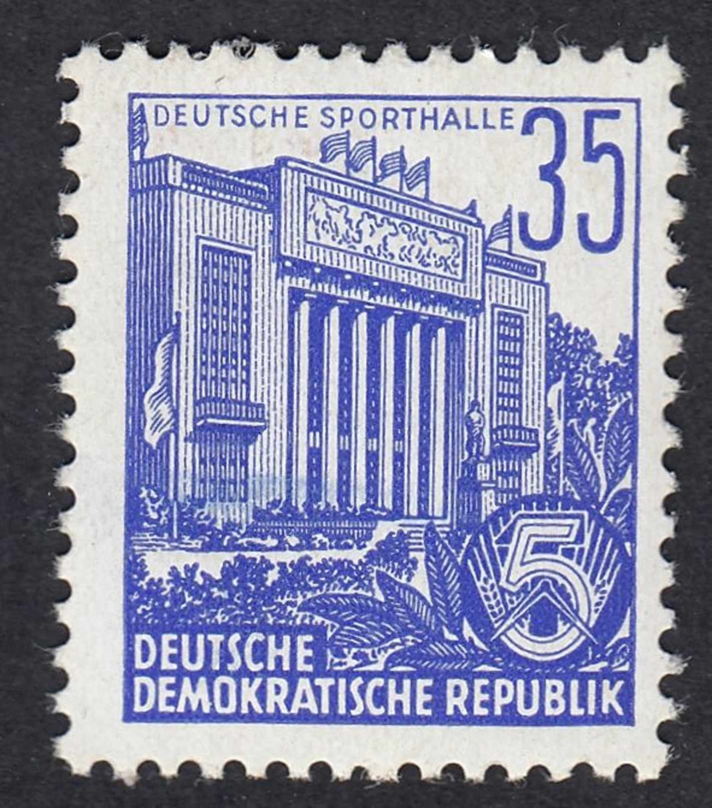 GERMANIA DDR - 1954 - Yvert  158 Nuovo MNH, 35 P., Oltremare. Piano Quinquennale Seconda Tiratura. - Nuovi