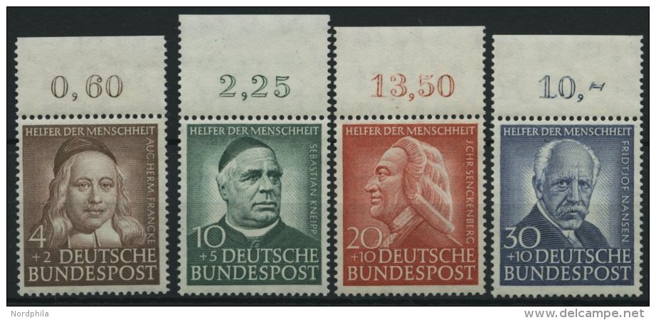 BUNDESREPUBLIK 173-76 **, 1953, Helfer Der Menschheit, Oberrandstücke, Prachtsatz - Other & Unclassified