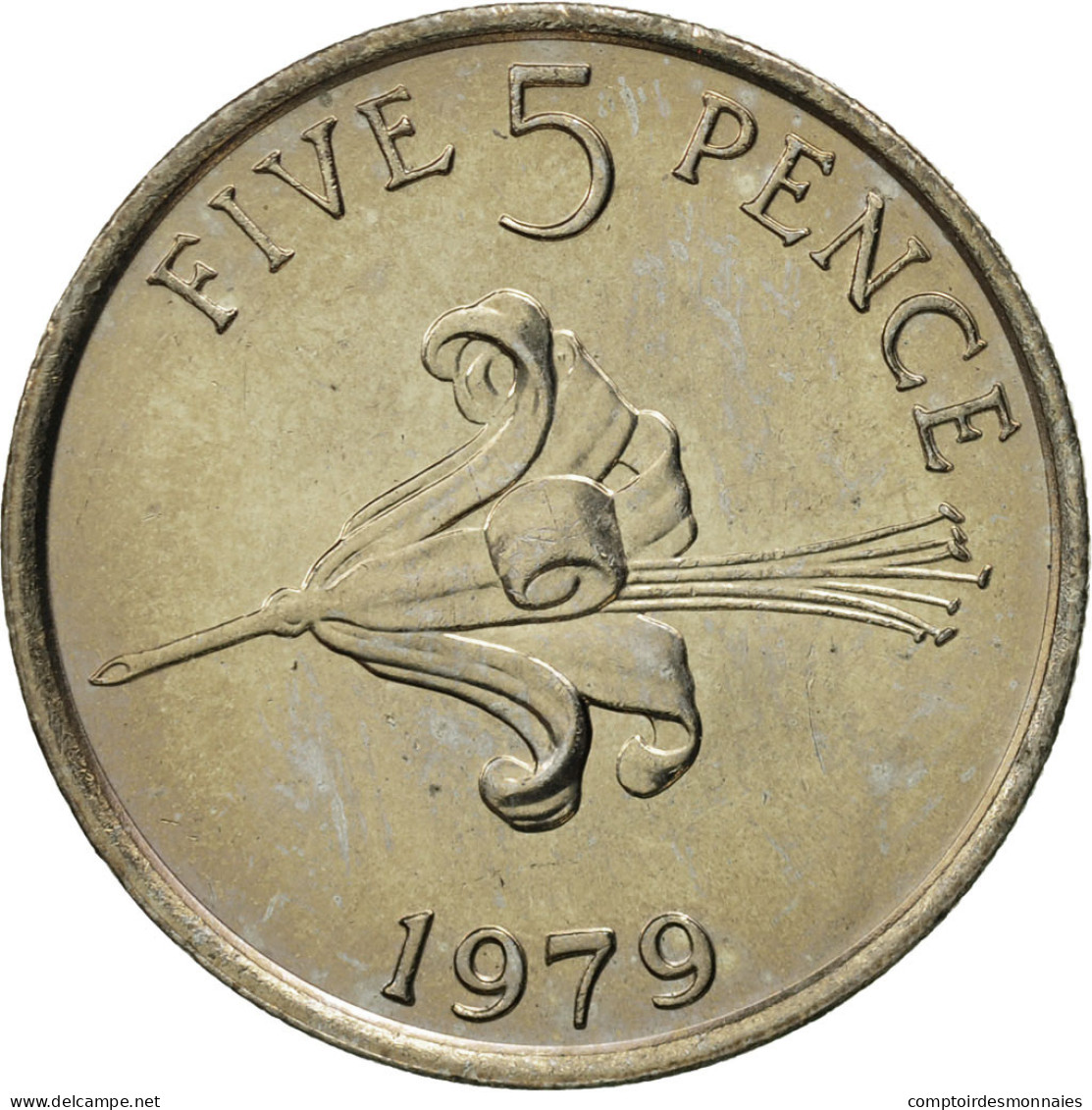 Monnaie, Guernsey, Elizabeth II, 5 Pence, 1979, Heaton, SPL, Copper-nickel - Guernsey