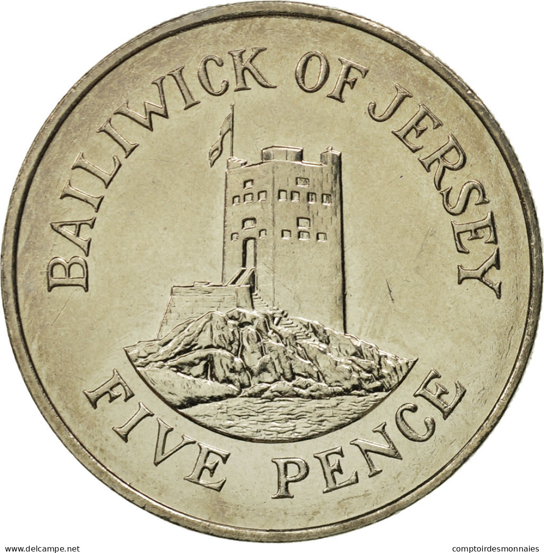 Monnaie, Jersey, Elizabeth II, 5 Pence, 1985, FDC, Copper-nickel, KM:56.1 - Jersey