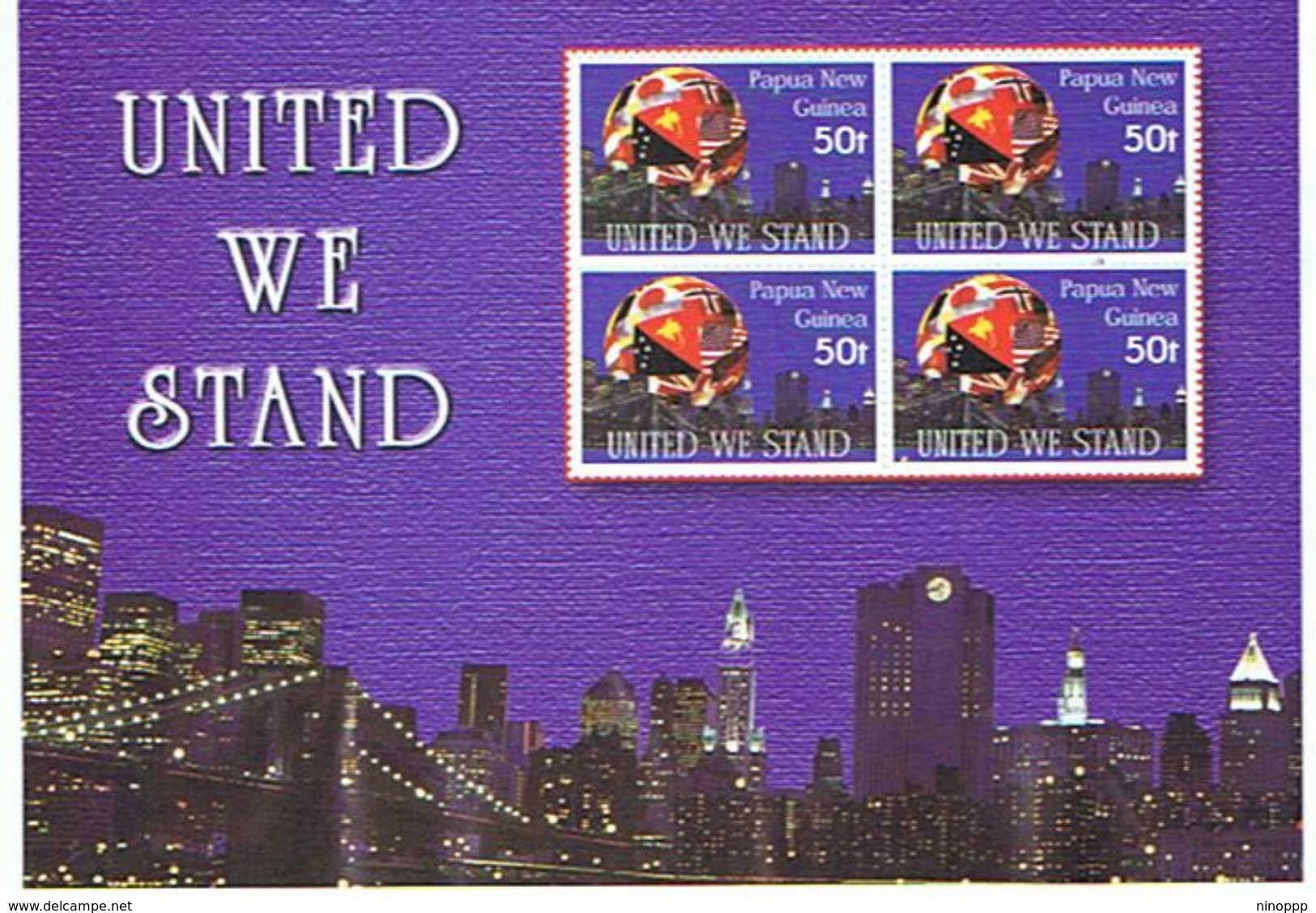Papua New Guinea SG 947 MS 2002 United We Stand MS MNH - Papouasie-Nouvelle-Guinée