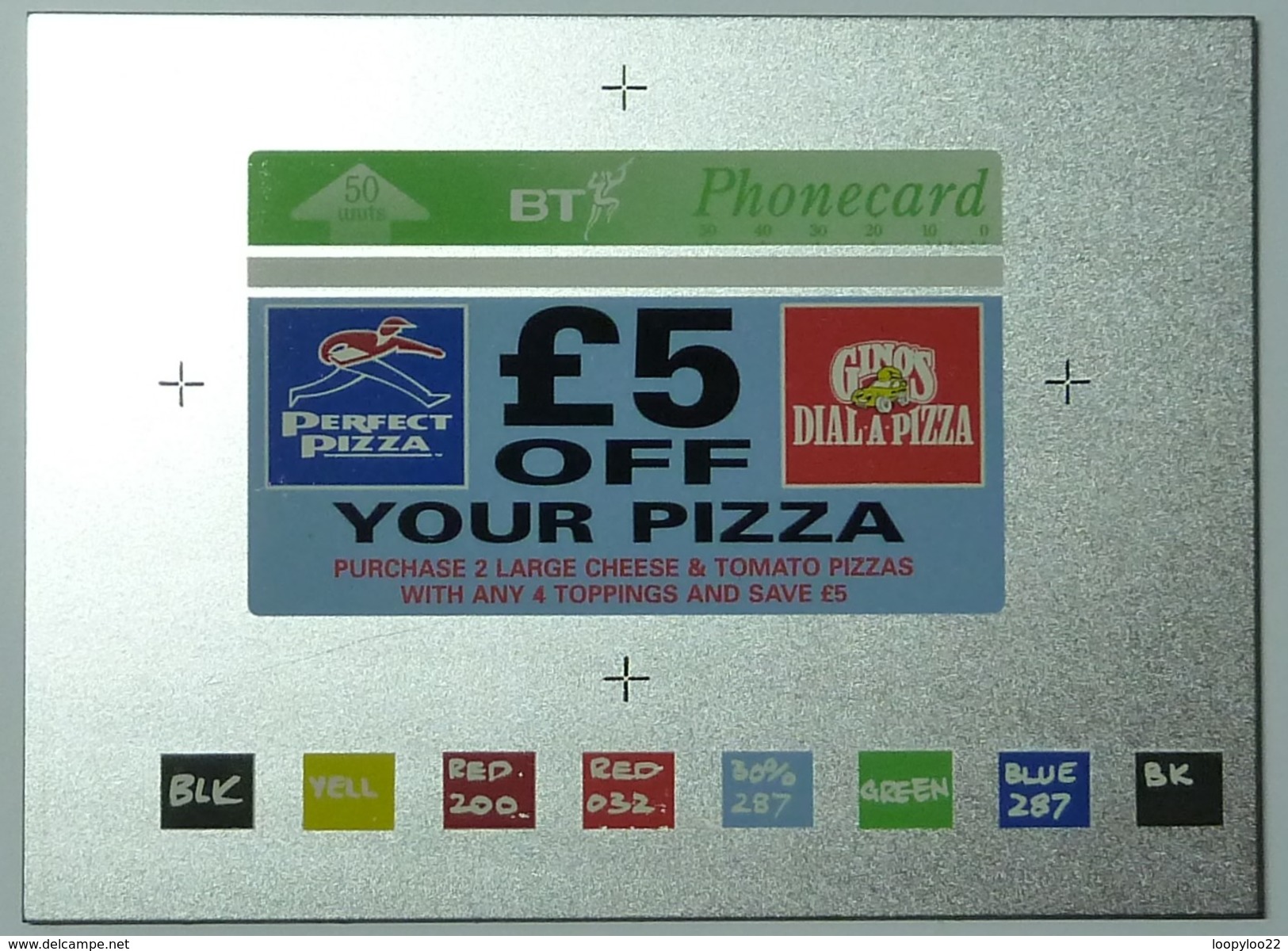 UK - Great Britain - BT - Single Sheet Design Proof - Perfect Pizza - Ginos - Rare - Andere & Zonder Classificatie