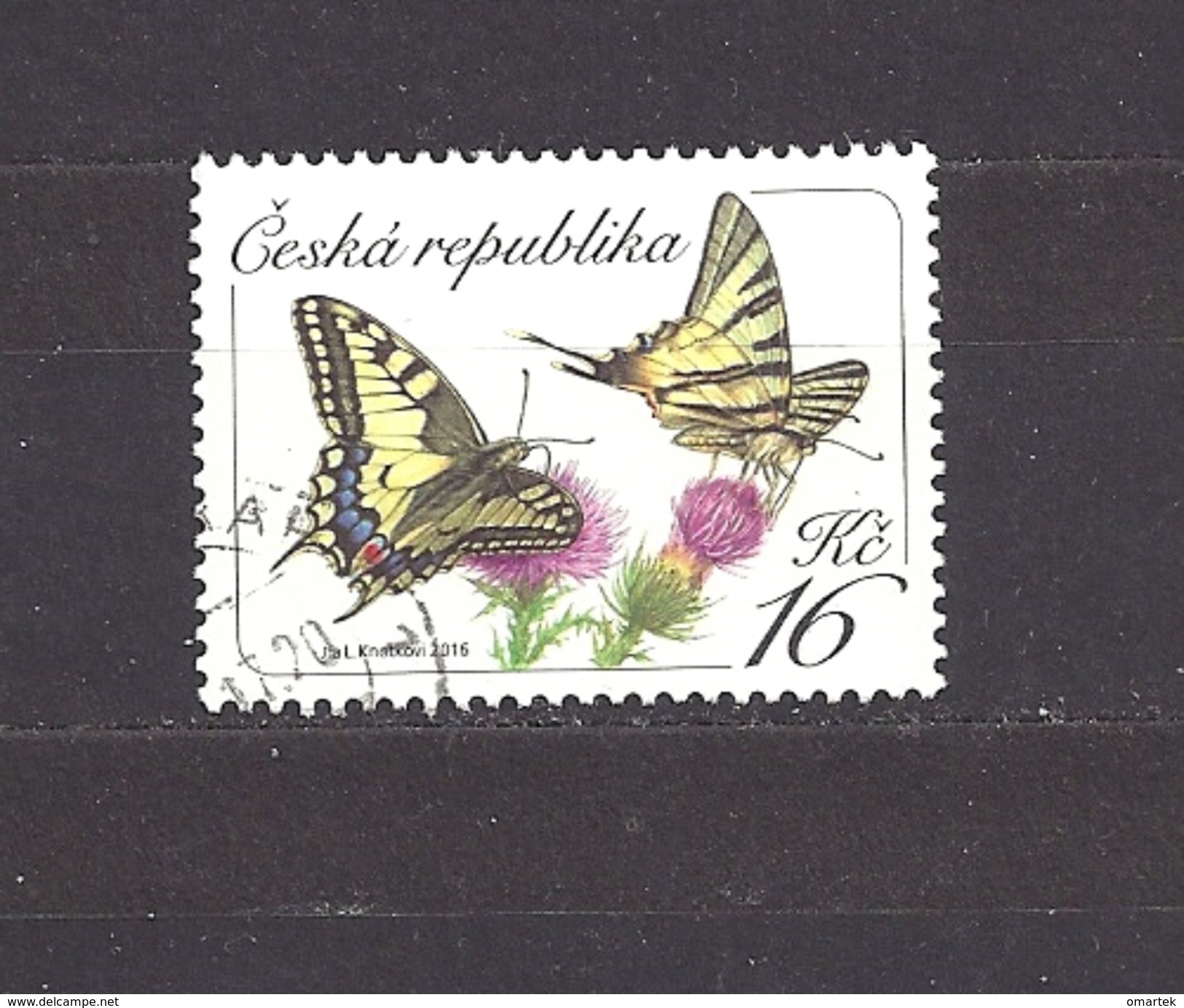 Czech Republic Tschechische Republik 2016 ⊙ Mi 881 Schmetterlinge, Butterflies. Yellow Swallowtail Papilio C18 - Used Stamps