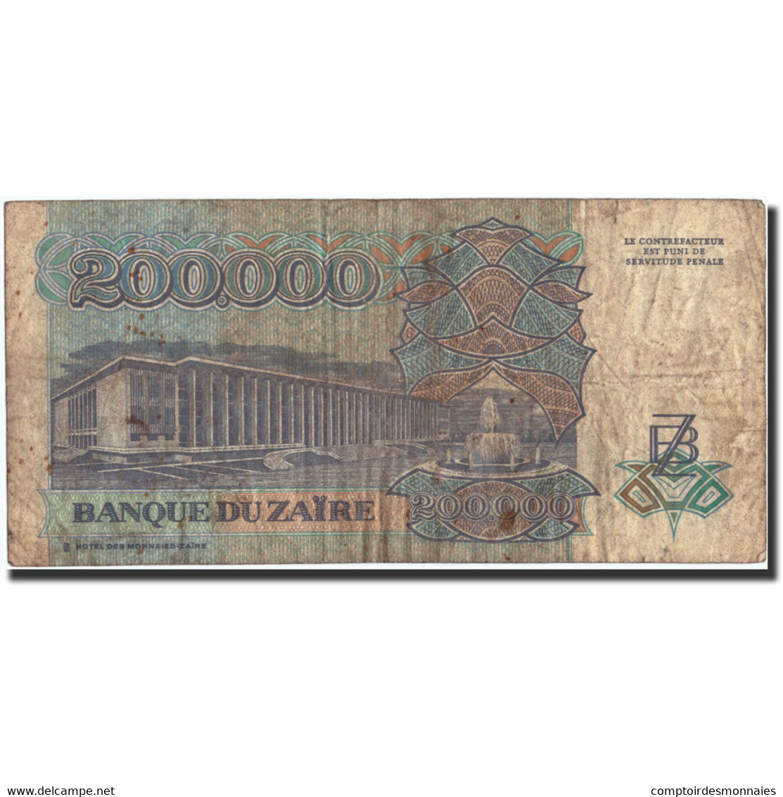 Billet, Zaïre, 200,000 Zaïres, 1992, 1992-03-01, KM:42a, B - Zaïre