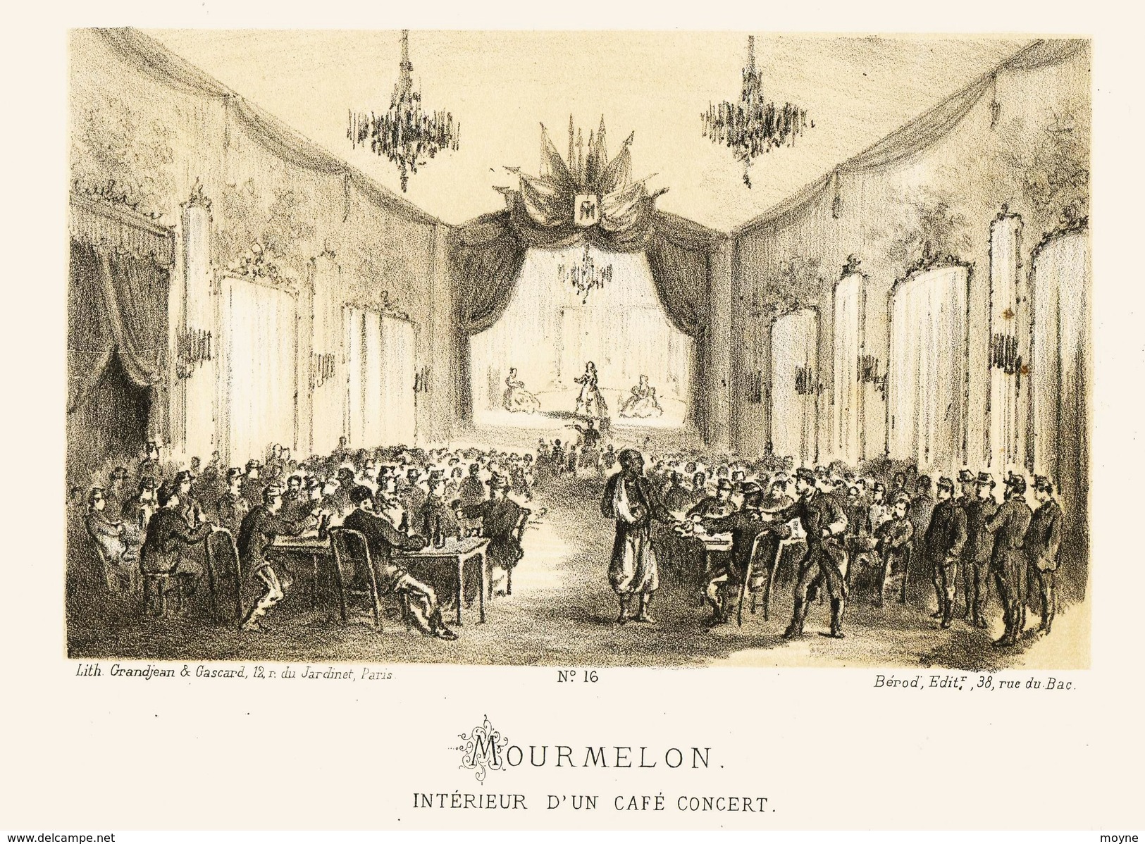 Litho   MOURMELON CAFE CONCERT    - SIEGE De PARIS  1871 - Col.Garde Nationale Mobile De La Seine 7éme Bat.- Militaria - Other & Unclassified
