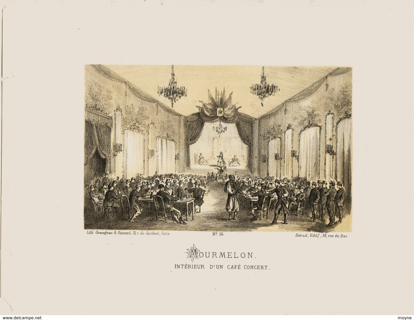 Litho   MOURMELON CAFE CONCERT    - SIEGE De PARIS  1871 - Col.Garde Nationale Mobile De La Seine 7éme Bat.- Militaria - Andere & Zonder Classificatie