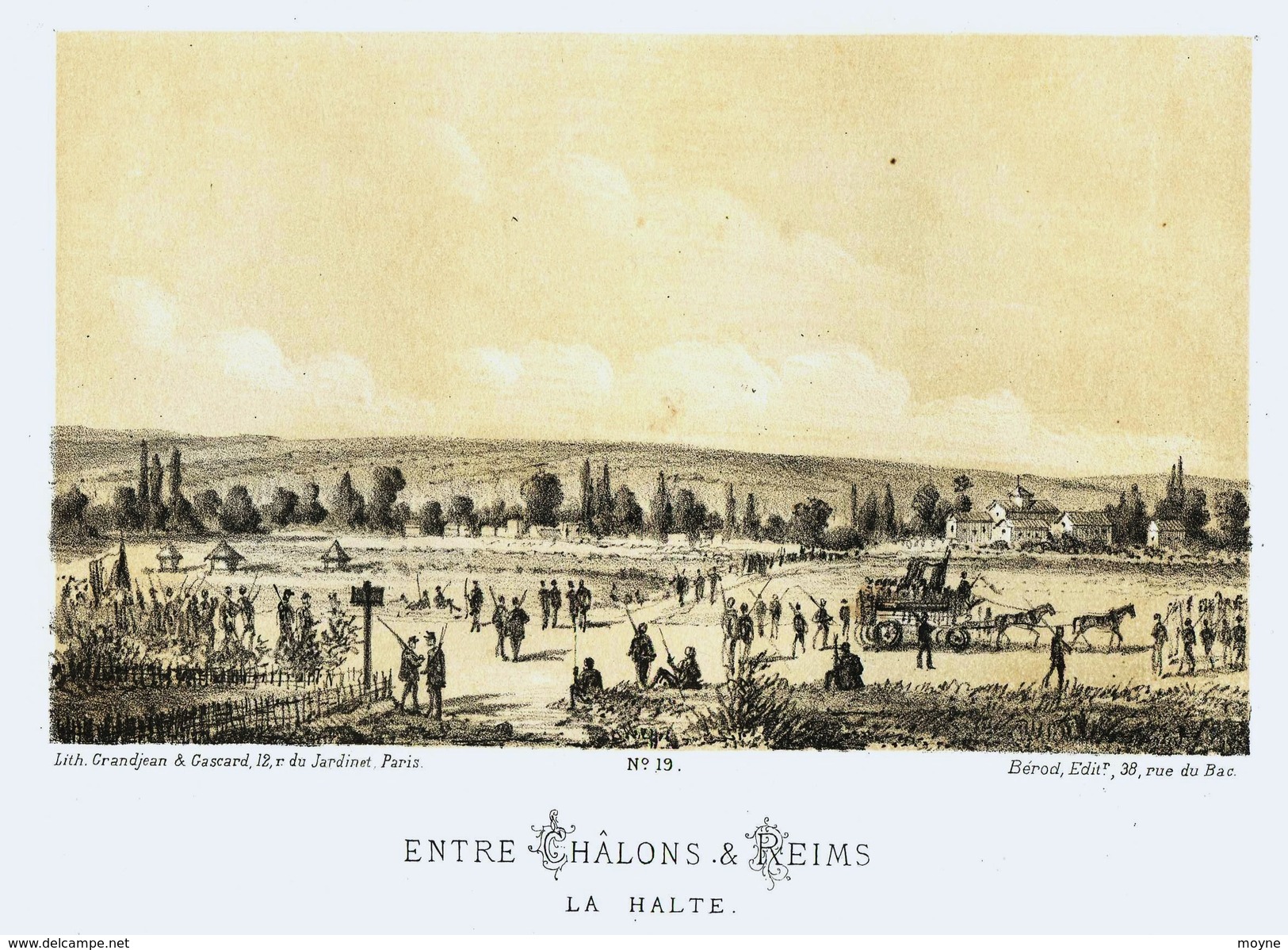 Litho ENTRE CHALONS Et REIMS    - SIEGE De PARIS  1871 - Col.Garde Nationale Mobile De La Seine 7éme Bat.- Militaria - Autres & Non Classés