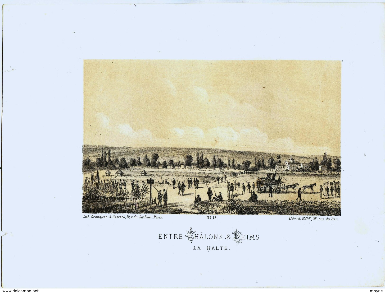 Litho ENTRE CHALONS Et REIMS    - SIEGE De PARIS  1871 - Col.Garde Nationale Mobile De La Seine 7éme Bat.- Militaria - Autres & Non Classés