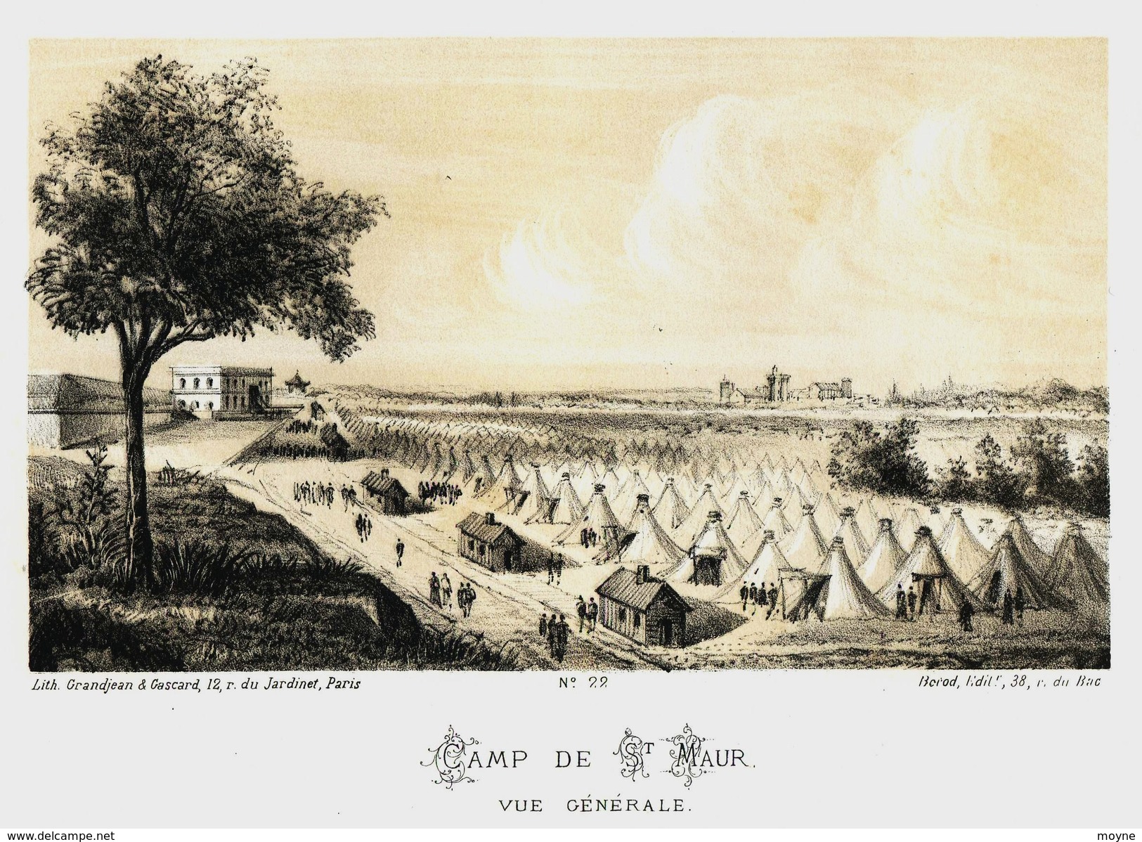 Litho  CAMP De St MAUR  - SIEGE De PARIS  1871 - Col.Garde Nationale Mobile De La Seine 7éme Bat.- Militaria - Altri & Non Classificati