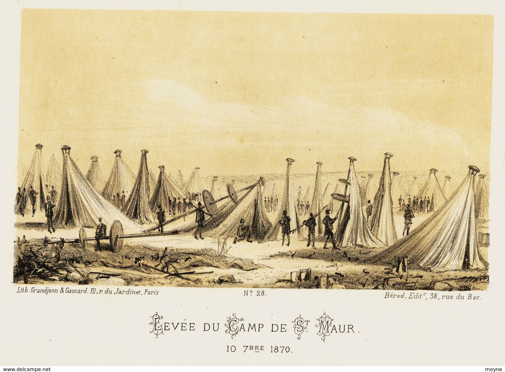 Litho  SAINT MAUR LEVEE Du CAMP    -  SIEGE De PARIS  1871 - Col.Garde Nationale Mobile De La Seine 7éme Bat.- Militaria - Sonstige & Ohne Zuordnung