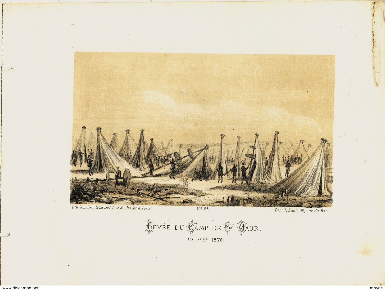 Litho  SAINT MAUR LEVEE Du CAMP    -  SIEGE De PARIS  1871 - Col.Garde Nationale Mobile De La Seine 7éme Bat.- Militaria - Sonstige & Ohne Zuordnung