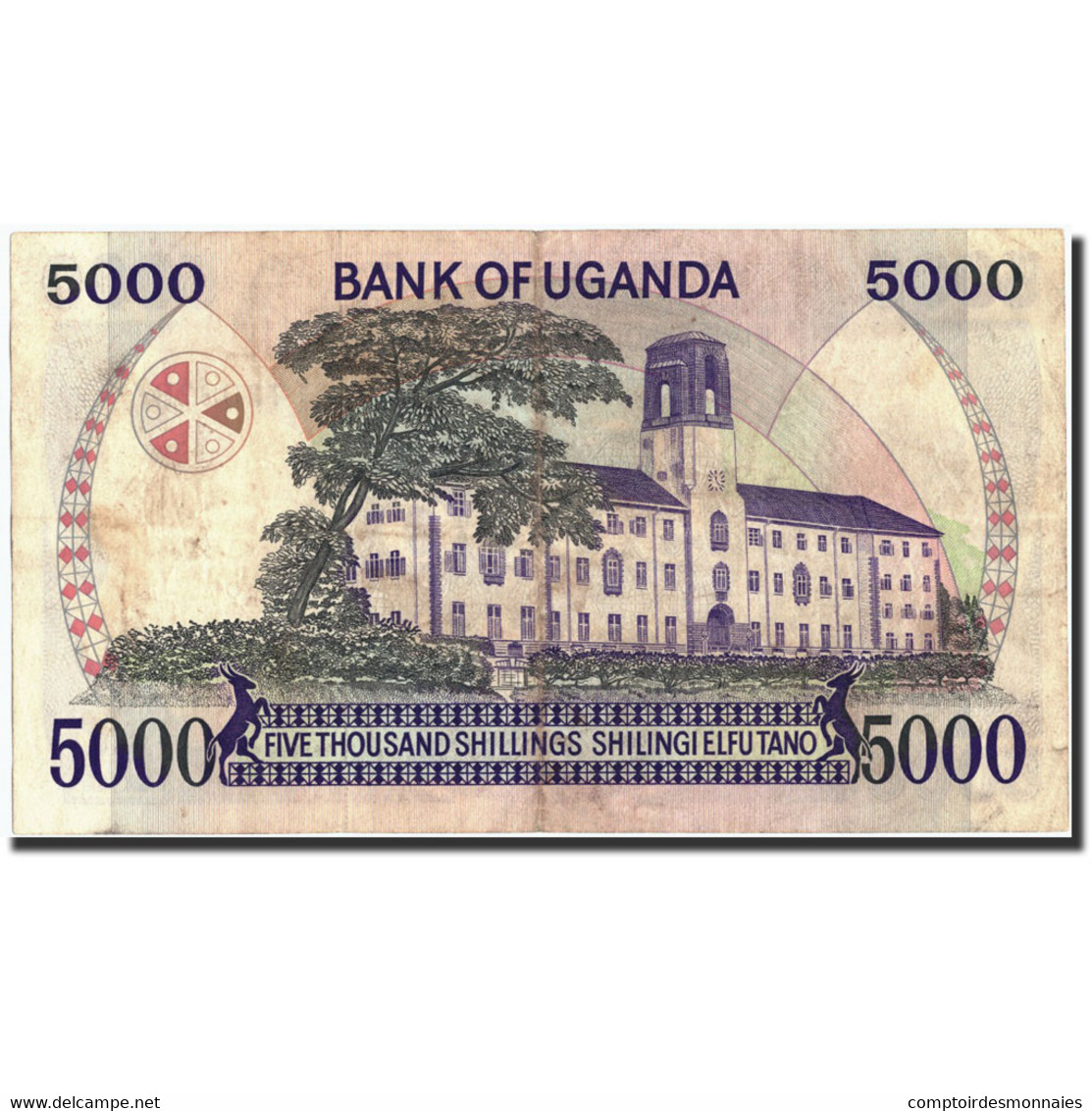 Billet, Uganda, 5000 Shillings, 1985, 1985, KM:24a, TTB+ - Ouganda