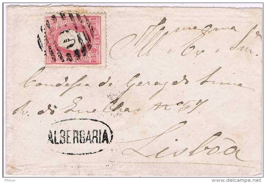Portugal, 1872, Albergaria-Lisboa - Lettres & Documents