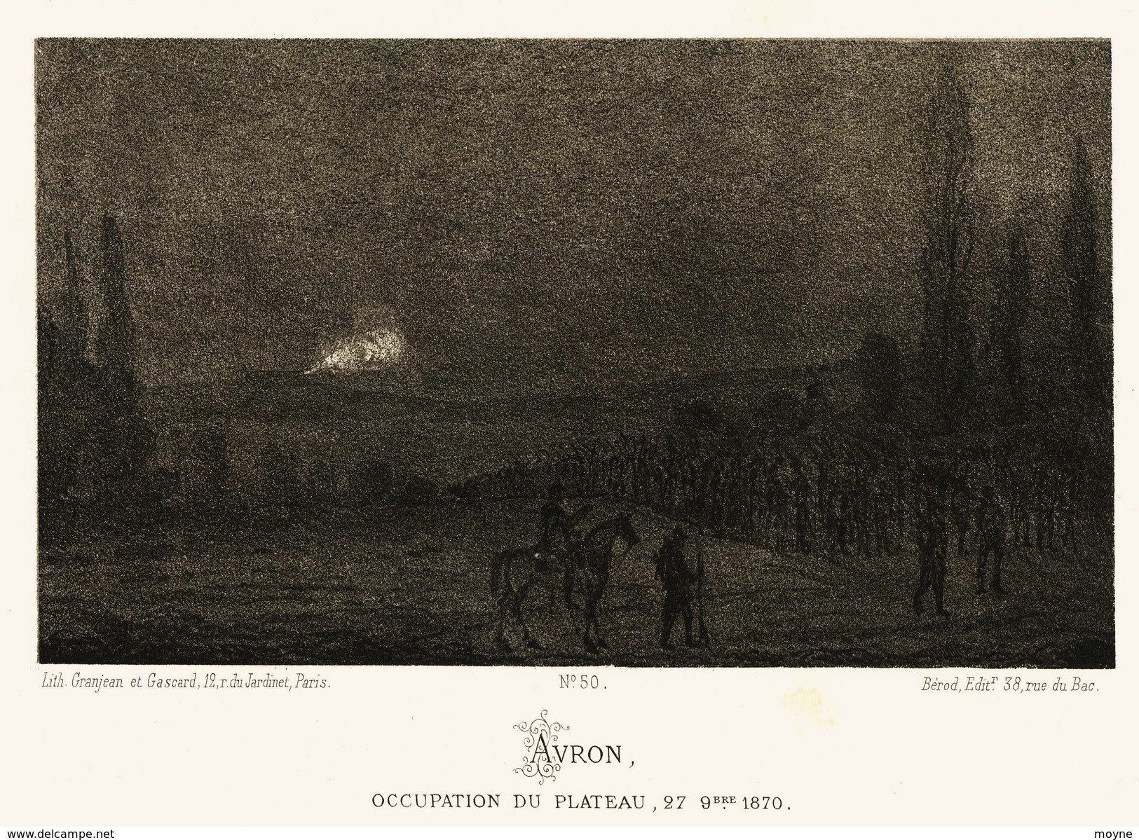 Litho  AVRON  OCCUPATION Du PLATEAU - SIEGE De PARIS  1870 - Col.Garde Nationale Mobile De La Seine 7éme Bat.- Militaria - Sonstige & Ohne Zuordnung