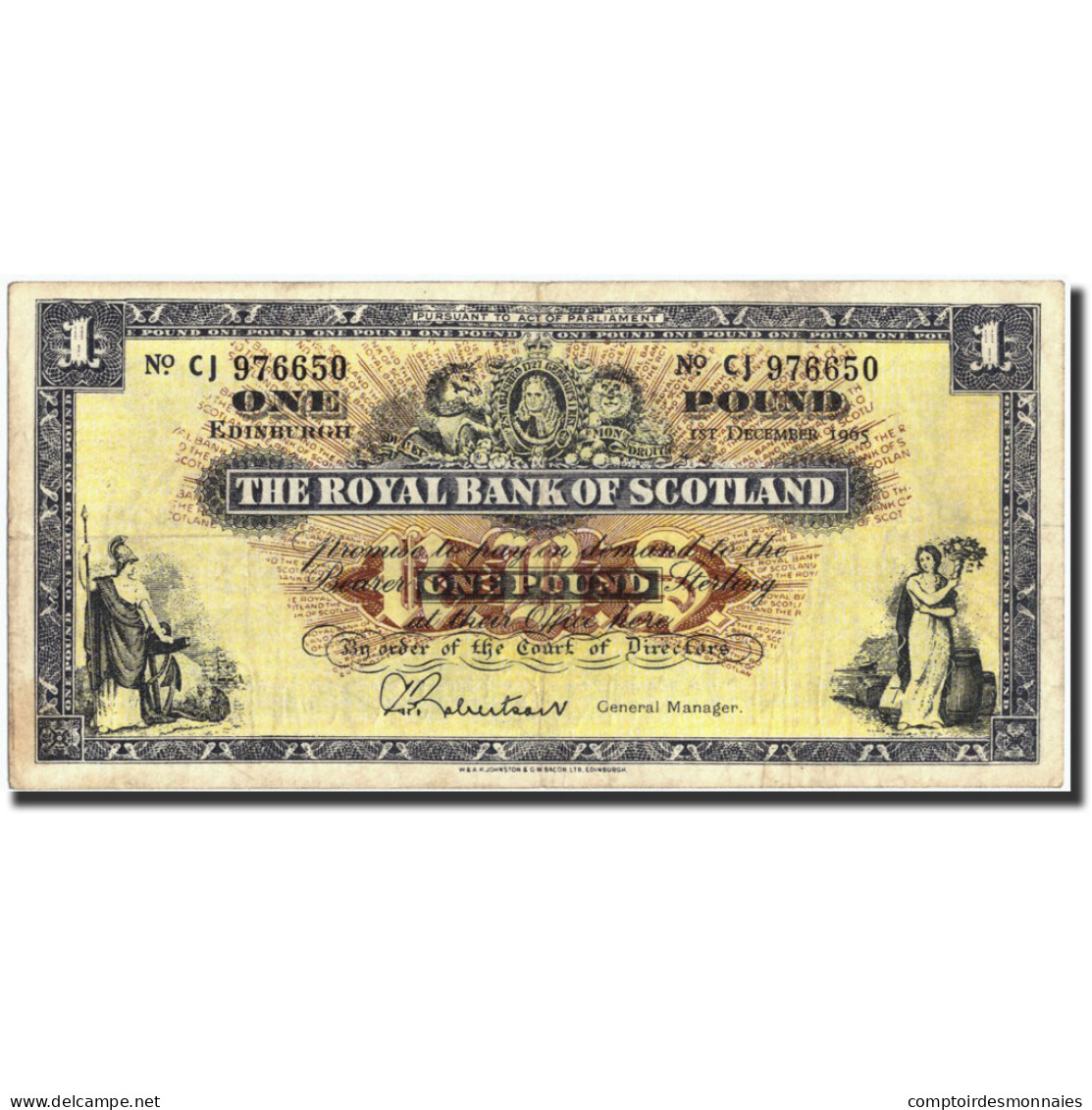 Billet, Scotland, 1 Pound, 1964-1967, 1964-1967, KM:325b, TB+ - Autres - Europe