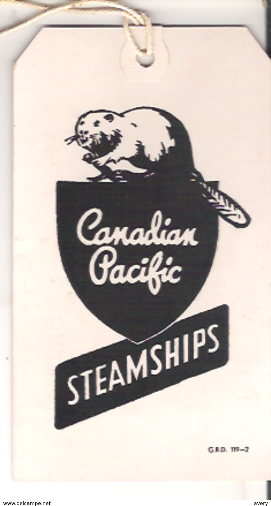 Canadian Pacific Steamships  Empress Of France Baggage Ticket - Tickets - Vouchers