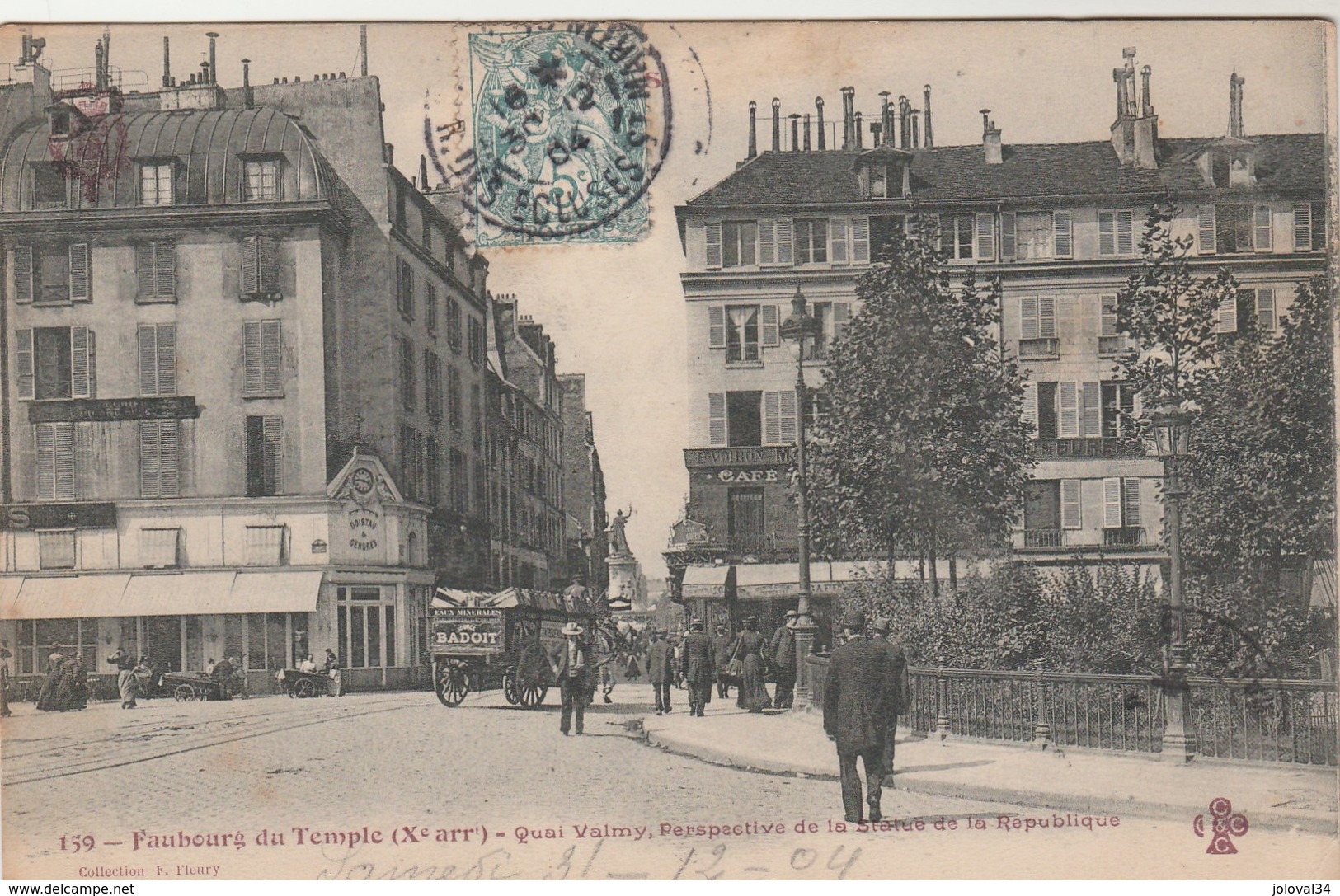 TOUT PARIS 159 - Faubourg Du Temple - Quai Valmy Perspective De La Statue De La République - Animée - Arrondissement: 10