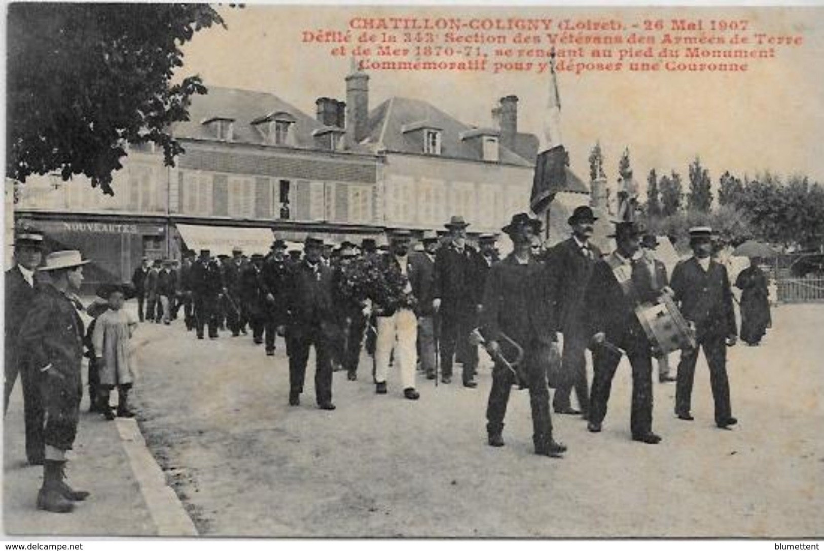 CPA Loiret Département 45 Non Circulé Chatillon Coligny 1907 Vétérans Commerces - Chatillon Coligny