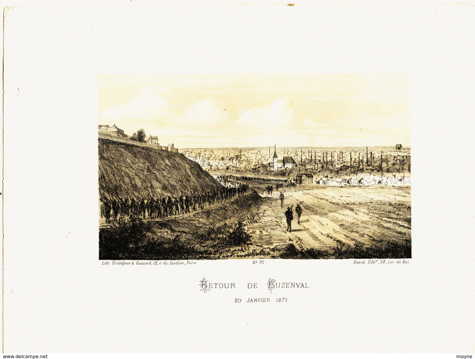 Litho  BUZENVAL...LE  RETOUR........SIEGE De PARIS  1871 - Col.Garde Nationale Mobile De La Seine 7éme Bat.- Militaria - Autres & Non Classés