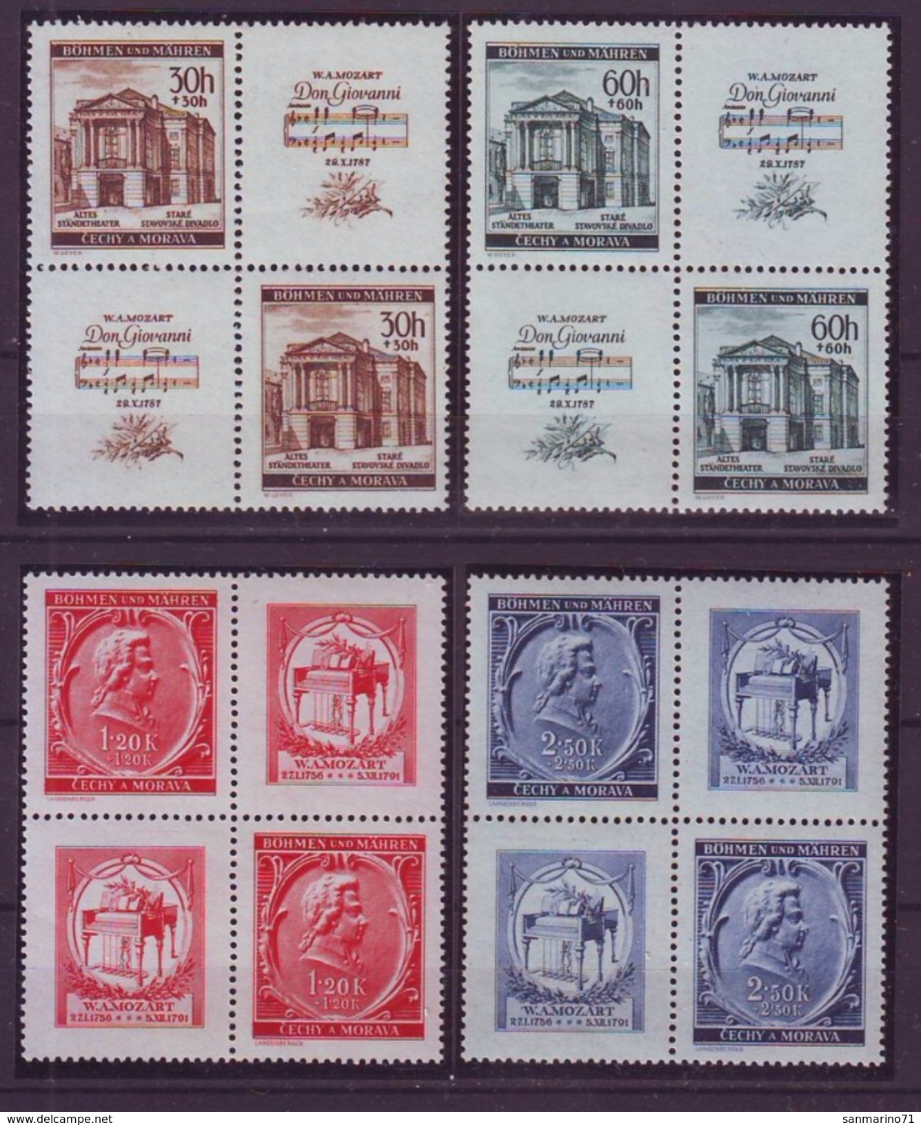 BOHEMIA & MORAVIA 79-82,unused - Unused Stamps